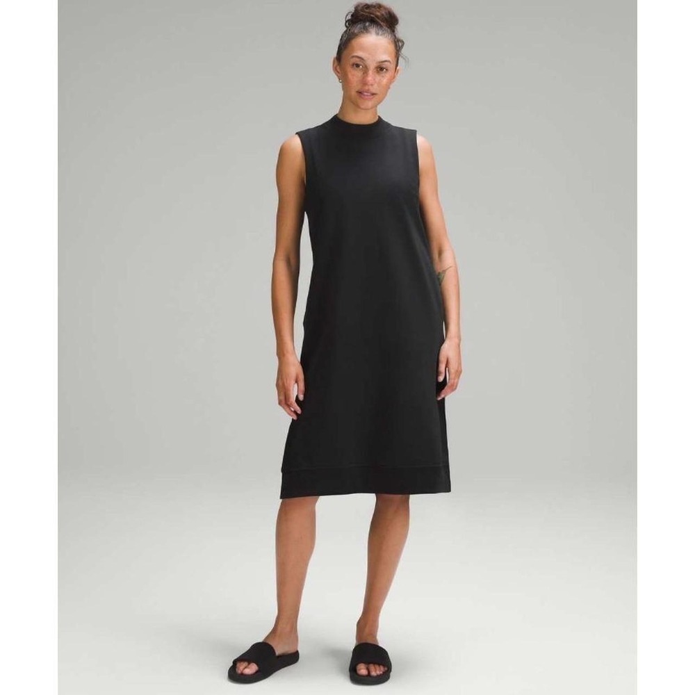 Lululemon Sleeveless French Terry Dress Black Size 10 NWT